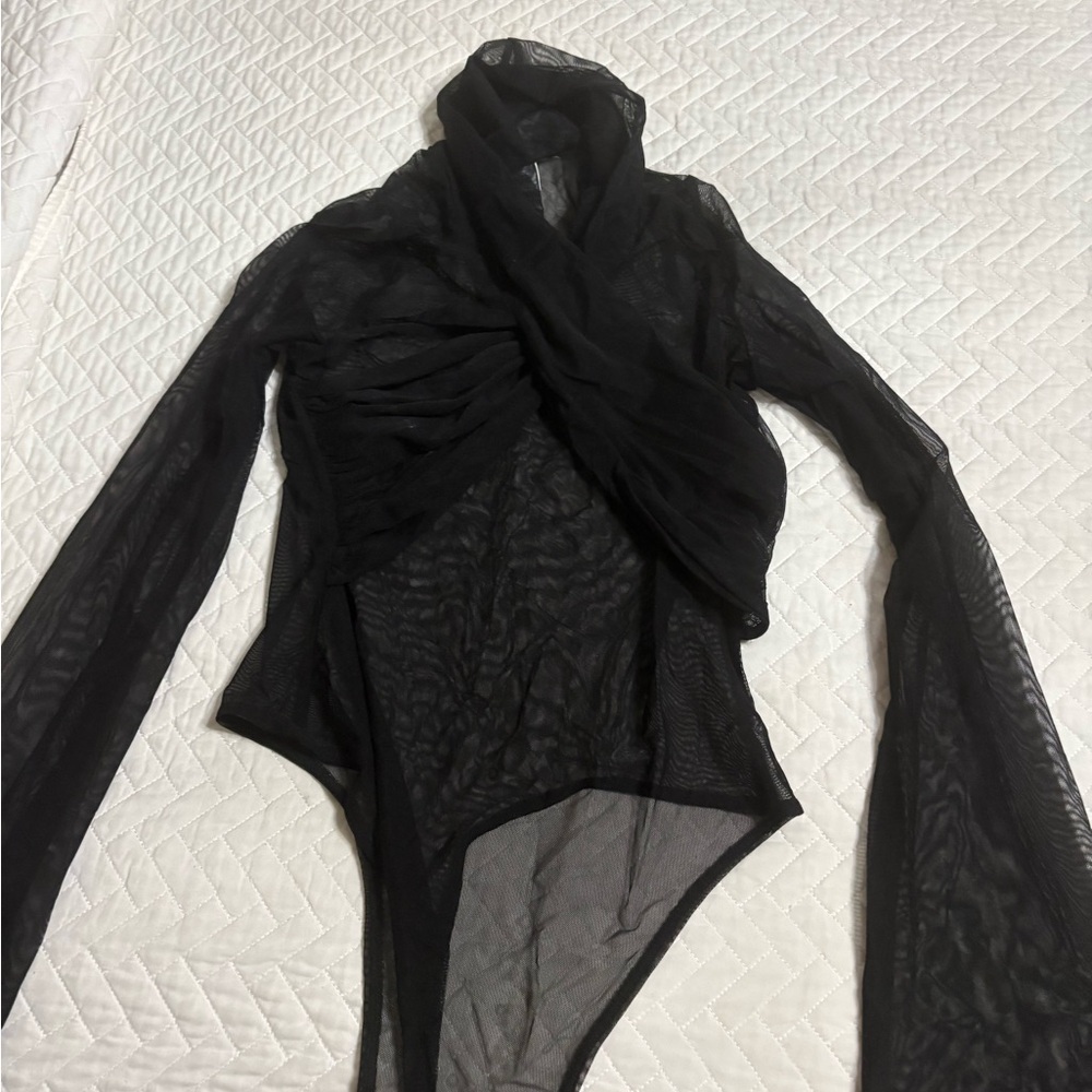 Elegant Black Sheer Women's Top